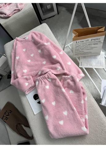 Рожева всесезон жіноча піжама кофта + брюки No Brand