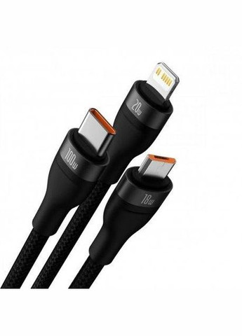 Кабель Flash Series 2 3in-1 (Micro USB+Lightning+Type-C) 100W 1.5m (CASS030201) Baseus (293346779)