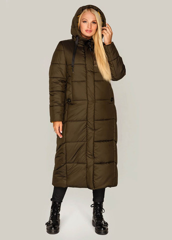 Оливковое (хаки) зимнее Пальто Сандра-П 44 Хаки MioRichi
