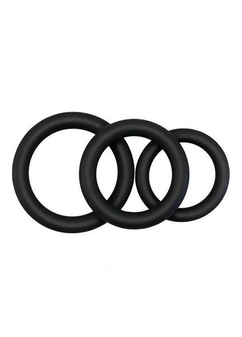 Набір чорних ерекційних кілець (3 шт) - Гладкі No Brand (368892157)