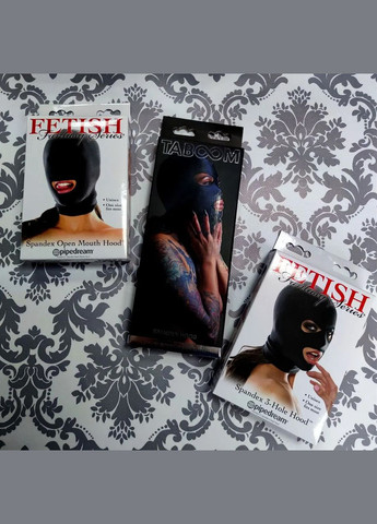 Маска для сексуальних ігор з відкритими очима та ротом, чорна Pipedream (317747528)