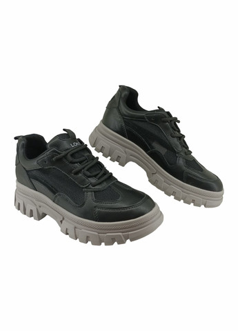 Черные всесезонные женские кроссовки черные кожаные l-11-8r 23 см(р) Lonza