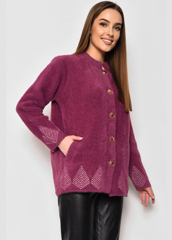 Темно-рожевий демісезонний кардиган жіночий альпака темно-рожевого кольору пуловер Let's Shop