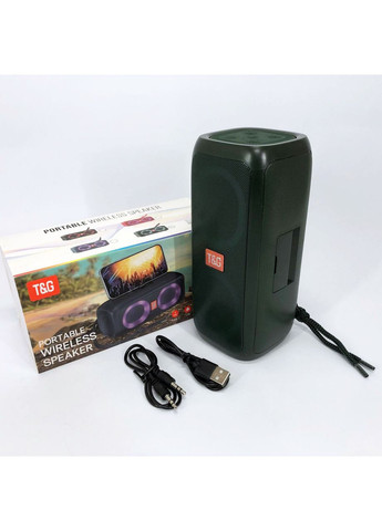 Портативная колонка TG333 2x5W с RGB подсветкой, аккумуляторная колонка для музыки. Цвет: зеленый T&G (365731645)