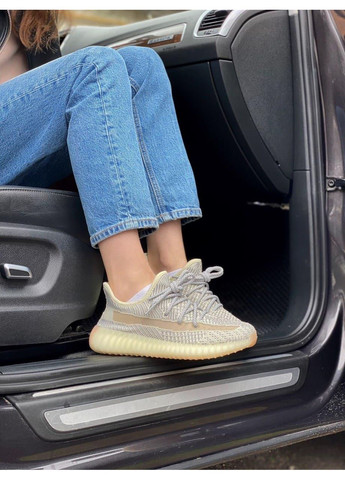 Сірі Осінні кросівки чоловічі adidas yeezy boost 350 v2 ludmark reflective laces адідас ізі буст No Brand