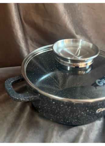 Каструля GT-2404-22 з антипригарним покриттям MARBLE 22x10 cм 3.2 л Чорний Gusto (356776484)