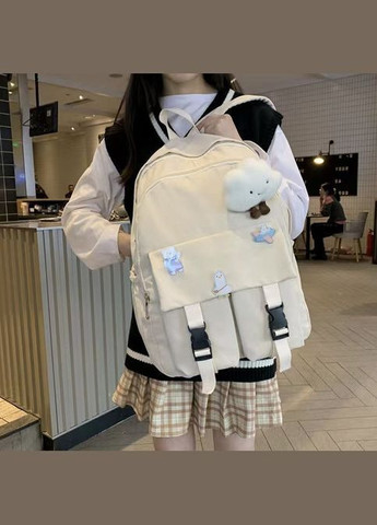 Рюкзак с карманами 3856 мужской женский детский школьный портфель бежевий No Brand (296008177)