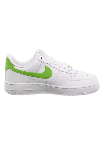 Женские Кроссовки Air Force 1 Low White Белый Салатовый Nike комбинированные демисезоны (367590508)