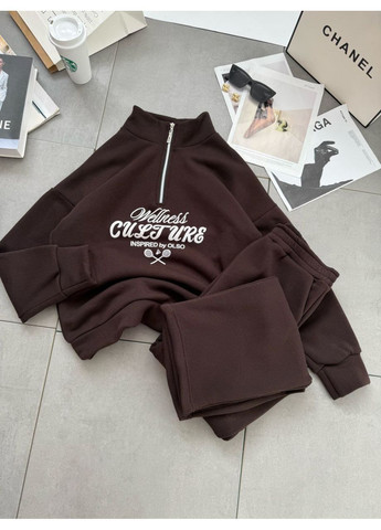 Костюм стильний світшот з блискавкою,якісний накат,штани палаццо,тринитка на флісі Україна (365696767)