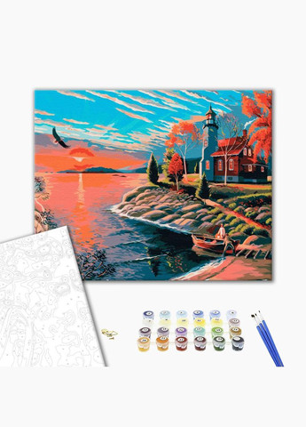 Картина по номерам морской пейзаж Живописное утро 40х50см Картины по номерам морская тематика BS51584 Brushme (308988617)