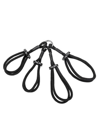 Набір мотузок на застібках, наручники та поножі Romfun з нашийником, чорний Roomfun (334285614)