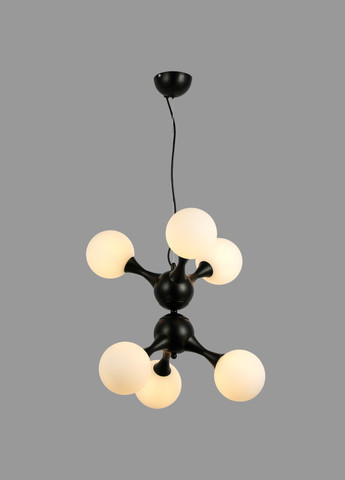 Подвесная люстра черная "Молекула" на 6 ламп (52-9816-6 BK+WH) No Brand (370072244)