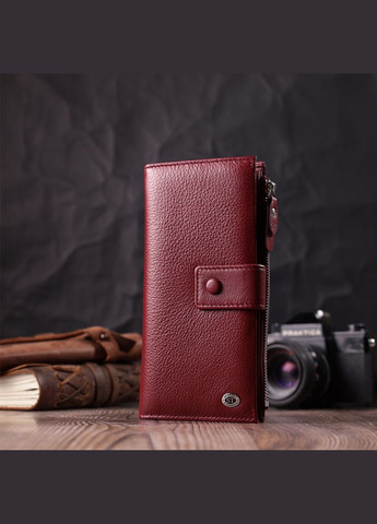 Вертикальний жіночий гаманець-клатч із натуральної шкіри бордовий 9,5х19х2,5 см 22535 st leather (329195093)