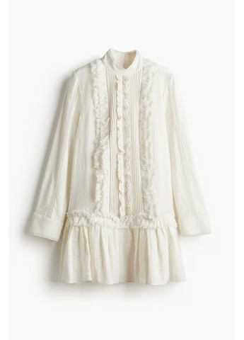 Кремовое кэжуал платье клеш, а-силуэт H&M однотонное