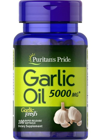 Puritan's Pride Garlic Oil 5000 mg 100 Caps Puritans Pride (280951508)