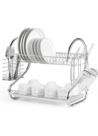 Органайзер для сушки и хранения посуды металлический 2 яруса No Brand (282957006)