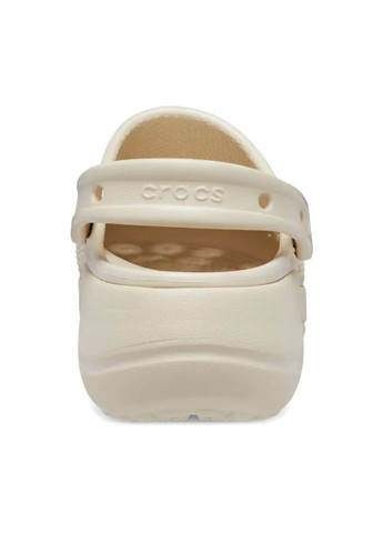 Молочные женские кроксы platform clog winter/white 208186 Crocs