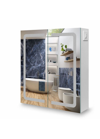 Дзеркальна шафа у ванну G18 - 70 см з підсвіткою LED 2 дверi Seria A (372113578)