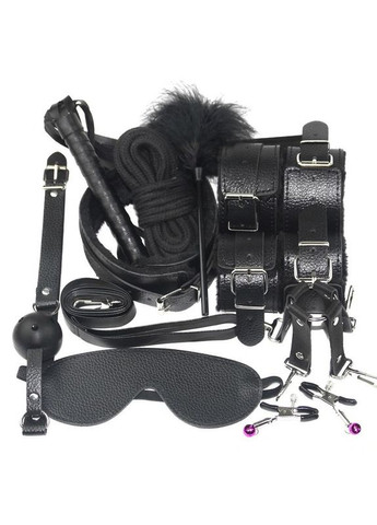 Набір бдсм фетиш чорний Mr. GREY BDSM 11 в 1 Чорний (Садо мазо Must Have collection) No Brand (303886278)