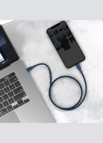 Кабель Braided Fast Charging Data Cable Type-C to iP PD 20W 1m Blue Baseus High Density (322416249)