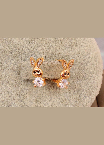 Серьги детские зайчики с фианитами 10 мм. Xuping Jewelry (316433708)