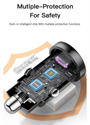 Автомобильное зарядное устройство ES-CC07 30W Dual USB PD+QC3.0 Essager (300370040)
