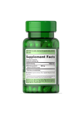 Ашвагандха, Puritan's Pride Ashwagandha KSM-66 450mg - 60 капсул Puritans Pride (360941995)