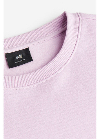 Свитшот H&M - крой однотонный фиолетовый кэжуал - (293515514)