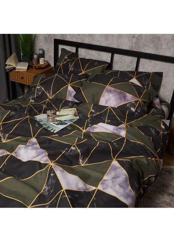 Комплект постільної білизни Мікросатин Premium King Size 220x240 наволочки 2х40х60 (MS-820009905) Moon&Star Golden Marble (356115950)