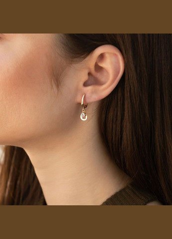 Золоті сережки Крапельки з фіанітами с08309 Oniks (264022727)