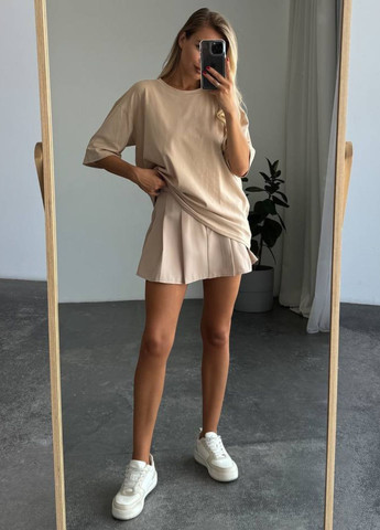 Базова повсякденна оверсайз футболка з рукавами до ліктя Tik-Tak - (325401730)