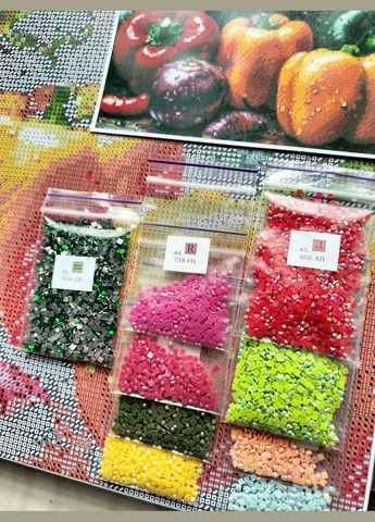 Набор алмазной мозаики НА подрамнике АЛМР-264 "Овощной натюрморт", 40*50см АлМазка (332211862)