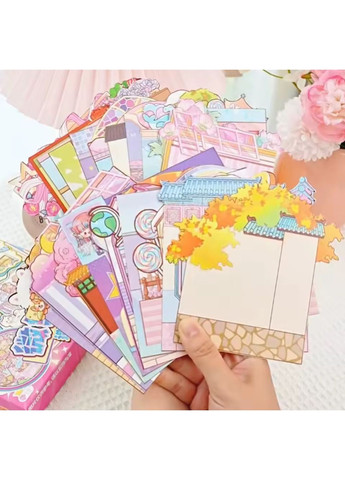 Подарунковий набір румбоксів – коробочка антистресу "Kawaii Island" з 20 сцен — наклейки, стікери, творчість No Brand (361850420)