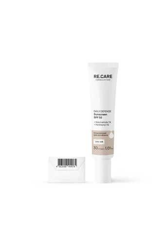 Сонцезахисний крем для обличчя Daily Defense Sunscreen SPF 50 30 мл Re.Care (397629798)