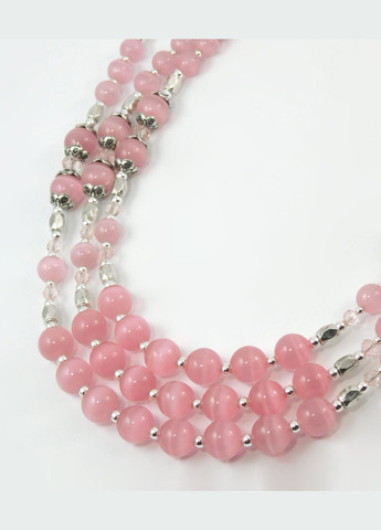 Намисто "Рожева грація" Котяче око, чеське скло Fursa fashion (322444509)