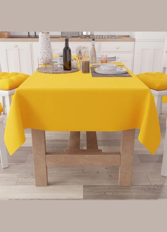 Скатертина Жовта габардин на кухонний стіл, розмір 140*220 см Hanna (328597169)