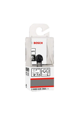 Пазовая фреза (12х8х40 мм) Standard for Wood галтельная (21743) Bosch (290253102)