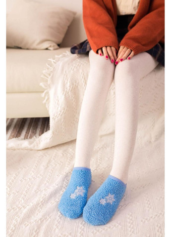 Блакитні новорічні різдвяні тапочки-шкарпетки зі стоперами новорічні (362135708)