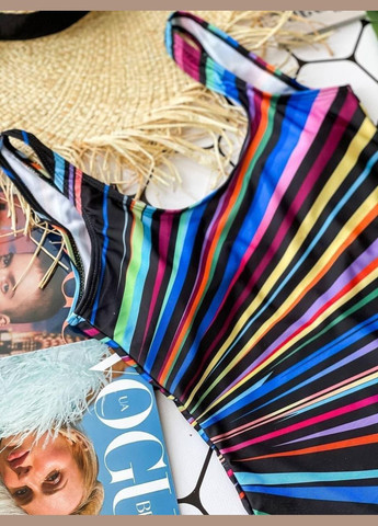 Черный летний купальник sw1262 (радуга) слитный Ghazel