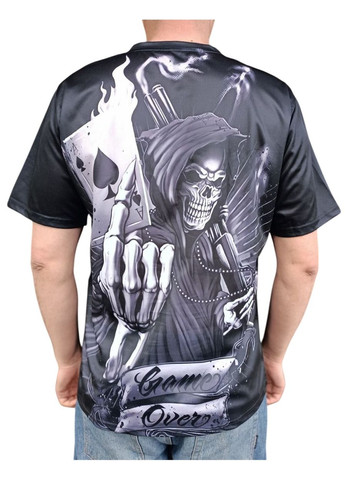 Черная футболка со скелетом карта черепом размер No Brand