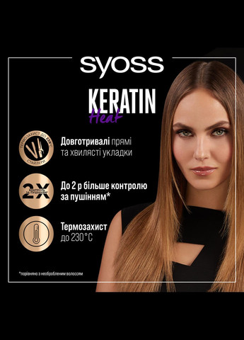 Спрей для волосся Keratin&Volume, захист від сушіння феном, 200 мл Syoss 9000101712681 (328395017)