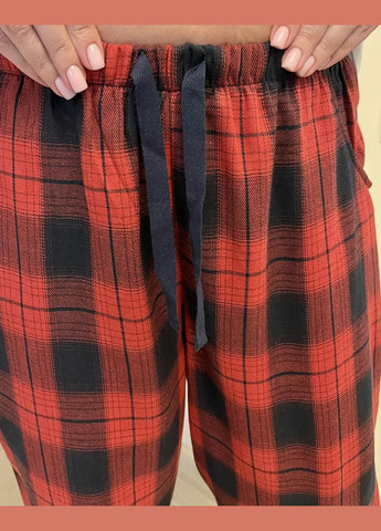 Темно-червона всесезон жіночі штани з фланелі "глен" клітина Cosy