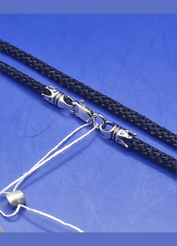 Ювелирный шёлковый шнурок с серебряными окончаниями 925 пробы Д-3мм Shiny06д3 60см No Brand (332806771)