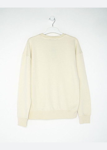 Молочний світшот фліс,молочний з принтом чорний, Mennace (284741860)