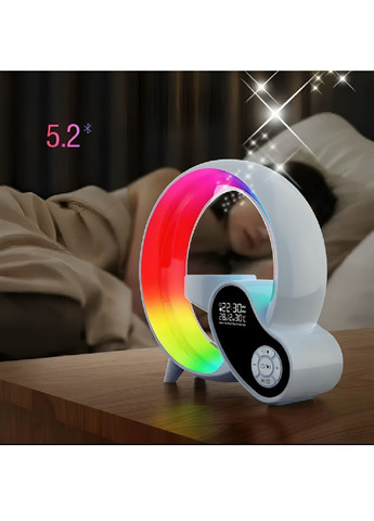 Розумна акумуляторна лампа із Bluetooth колонкою бездротовою зарядкою керуванням через додаток 1200 мАг (480381-Prob) Біла Unbranded (334370784)