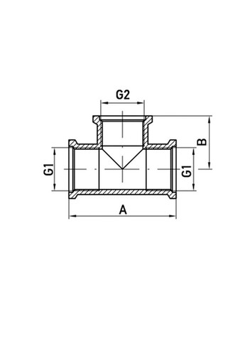 Трійник редукційний 3/4"х1/2"х3/4" ВВВ.T080608F.WN (без нікелю) (KR3034) KOER (315442209)