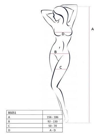 Эротический бодистокинг BS051 Black, с узором и имитацией в виде чулок, S/L, черный костюм сетка Passion (292644054)