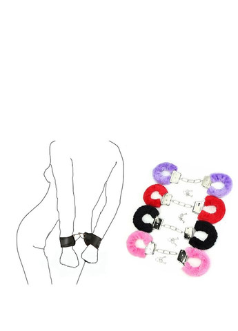 Наручники БДСМ. Металлические наручники с мехом красные No Brand (316426946)