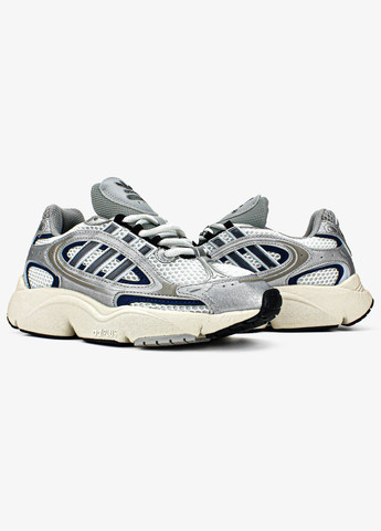 Серо-синие демисезонные кроссовки аdidas ozmillen white silver black if4015 No Brand