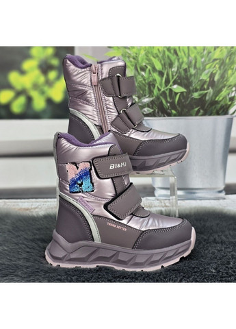 Черевики дитячі зимові для дівчинки Bi&Ki лілові на овчині Tom.M (369384027)